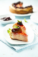 Homemade cheesecake with berry topping