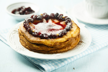 Homemade cheesecake with berry topping