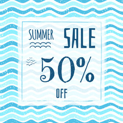 Summer Sale Banner for Advertisement and Brochures with 50% Off Offer