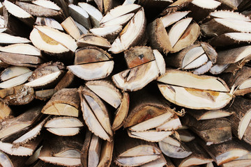 Firewood texture, after the sawing wood. background. photo