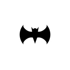 black bat icon isolated on white background.