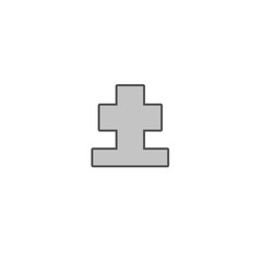 RIP cemetary gravestove crucifix icon isolated on background.