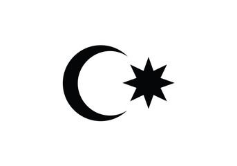 Half moon national symbol country emblem 