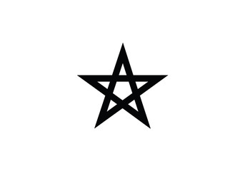 Morocco national symbol star 5 point black vector illustration