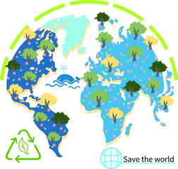 世界地図旅行地球エコロジー環境背景