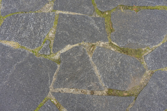 stone path grey concrete top view