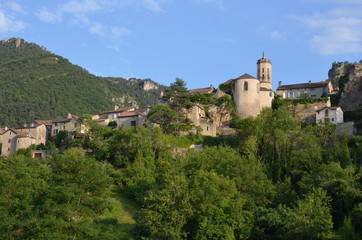 Fototapeta na wymiar Peyreleau, village, Gorges de la Jonte, France