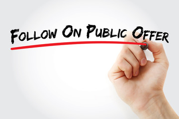 FPO – Follow on Public Offer acronym, business concept background