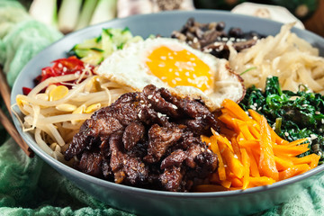 Bibimbap - rice with beef and vegetables