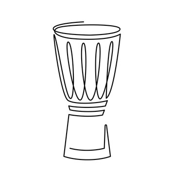 continuous line drawing of Snare Drum vector icon. Musical instrument single line for decoration, design, invitation jazz festival, music shop