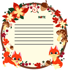 秋　メッセージ　カード　フレーム　枠