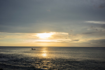 Naklejka na ściany i meble Ocean View Sunset at Jimbaran beach in Bali, Indonesia
