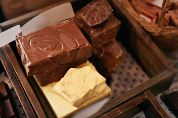 Chocolate Bar Closeup. Chocolate Sweets 