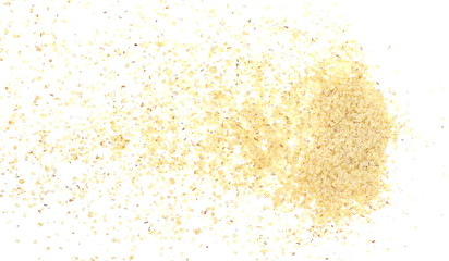 Wheat germ isolated on white background, top view