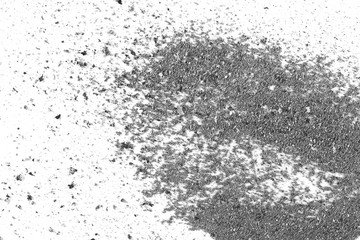 Ash isolated on white background, top view