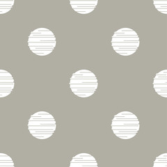 Polka dot seamless pattern. Geometric background. Brushwork. Hand hatching. Scribble texture. Тextile rapport.