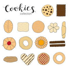 Hand drawn colorful cookies.