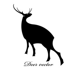 Black deer logo scene vector design on a white background