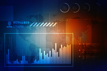 2d rendering Stock market online business concept. business Graph 