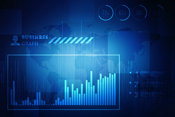 2d rendering Stock market online business concept. business Graph 