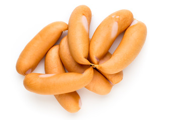Pork sausage isolated on white background.
