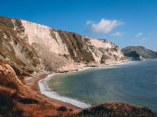 Fototapeta na wymiar Lulworth Cove. The Jurassic Coast, Lulworth, Dorset, England. English Channel.