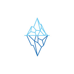 iceberg logo geometric line outline monoline illustration