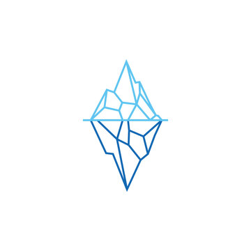 iceberg logo geometric line outline monoline illustration