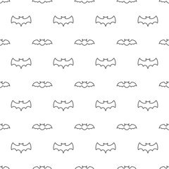 Seamless pattern with thin line bats. Tileable illustration for wrap, cloth, background.