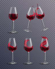 Realistic Wine Glass Set