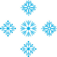 Vector illustration. Seamless pattern. Winter ornament blue snowflakes. For packaging paper