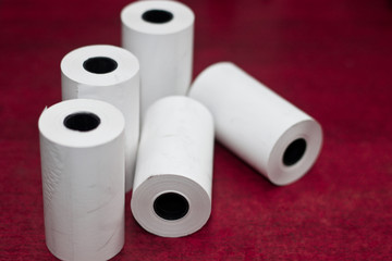 several rolls of thermal paper