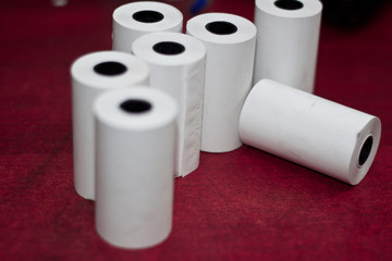 several rolls of thermal paper