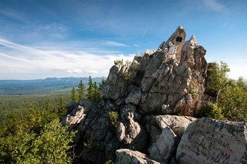Bikes cycling girl. Girl rides bicycle out city.
