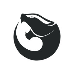 Panther logo element. Black Panther head on white background.  