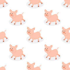 Cute pigs seamless pattern