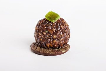 Chocolate candy on white background 