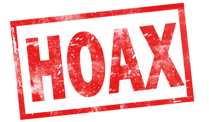 Hoax in red ink stamp