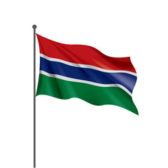 Fototapeta na wymiar Gambia flag, vector illustration on a white background