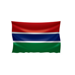 Gambia flag, vector illustration on a white background