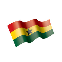 Ghana flag, vector illustration on a white background