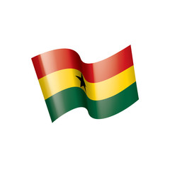 Ghana flag, vector illustration on a white background