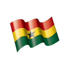 Ghana flag, vector illustration on a white background