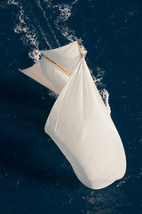 French Riviera - old sail race sail above aerial view