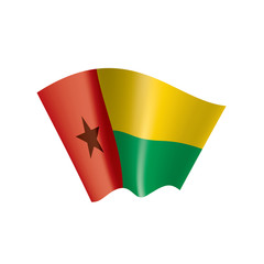 Fototapeta premium Guinea Bissau flag, vector illustration on a white background