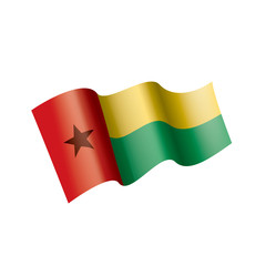 Guinea Bissau flag, vector illustration on a white background