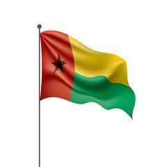 Guinea Bissau flag, vector illustration on a white background