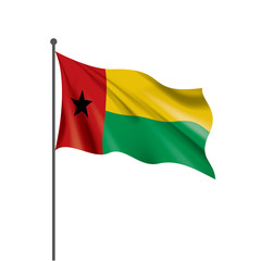 Guinea Bissau flag, vector illustration on a white background