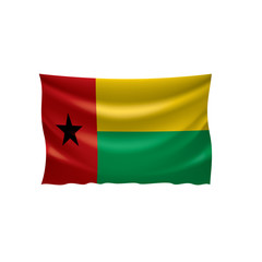 Guinea Bissau flag, vector illustration on a white background