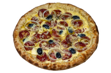 Pizza pepperoni with olive oil